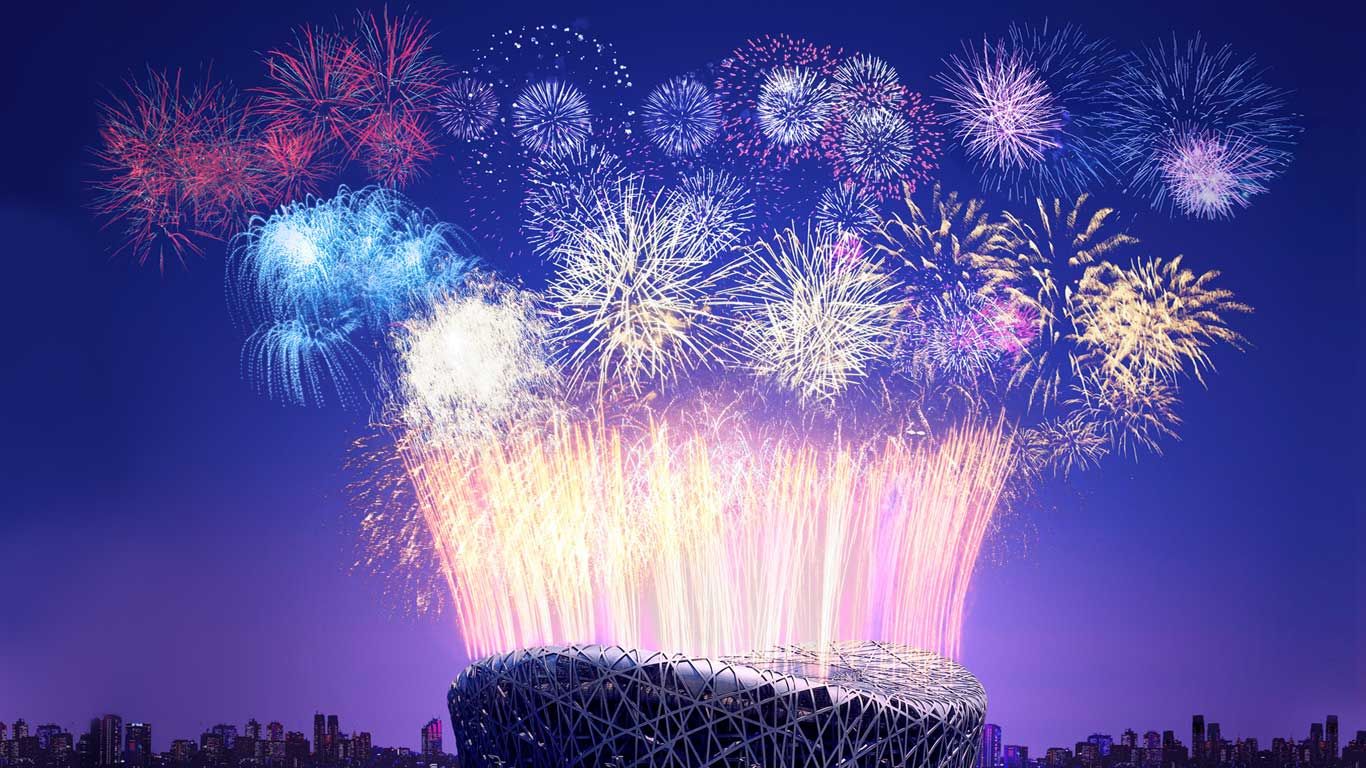 国家体育场上空的焰火