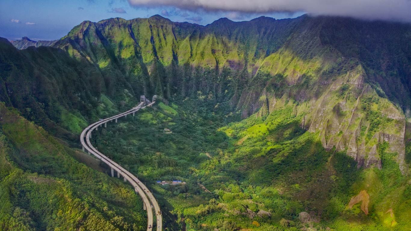 美国，夏威夷，瓦胡岛上的H3州际公路