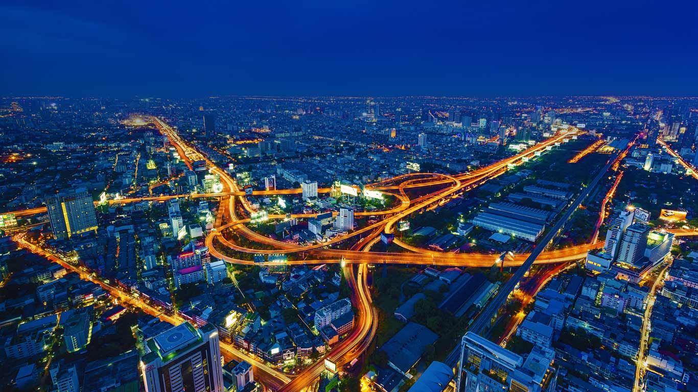 泰国，曼谷，高速公路延时摄影