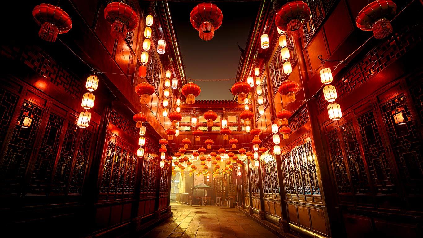 中国，四川，成都，美丽的锦里古街