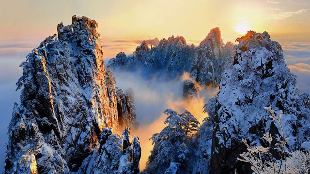 【今日大雪】黄山风景区，安徽省