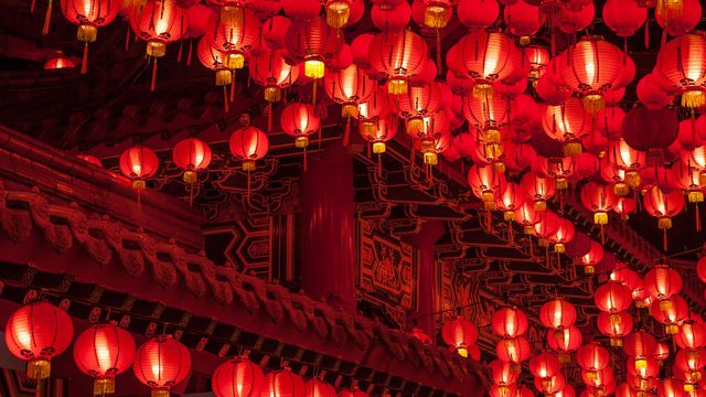 【今日元宵节】乐圣岭天后宫悬挂的红灯笼，马来西亚吉隆坡