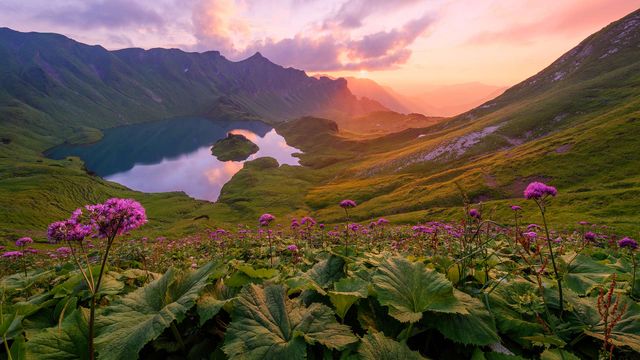 Schrecksee湖在Allgäu阿尔卑斯山，巴伐利亚，德国